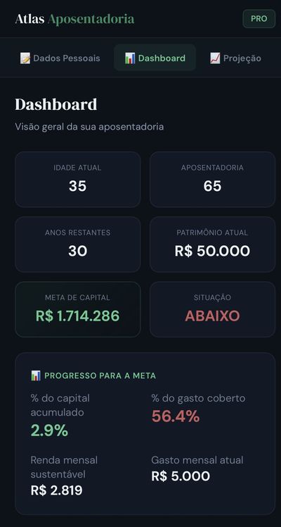 Simulador Atlas PRO no celular